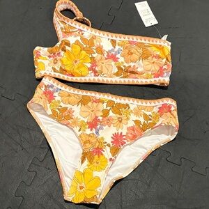 Cupshe Floral Bikini - Yellow and Orange